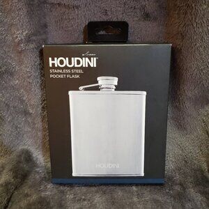 Houdini Stainless Steel Pocket Flask by Rabbit 6.5oz New in Open Box